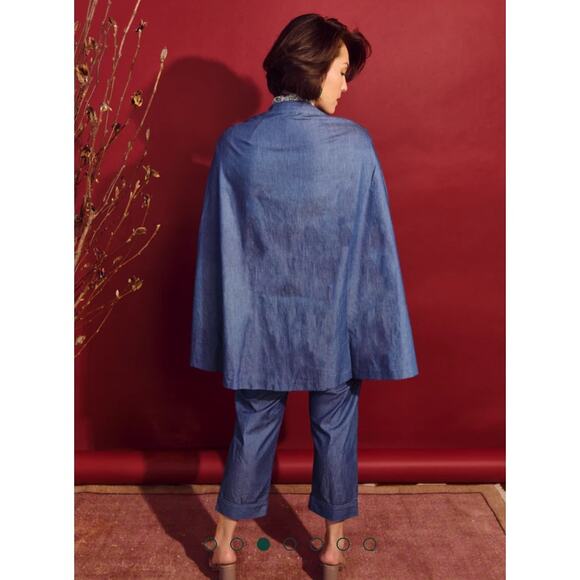 Buru | NWOT Le Cape Contrast Pockets Reversible Dark Chambray Size XS - Picture 8 of 11